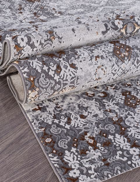 Ковер 23418 - 975 GREY / GOLD - Прямоугольник - коллекция GRAND