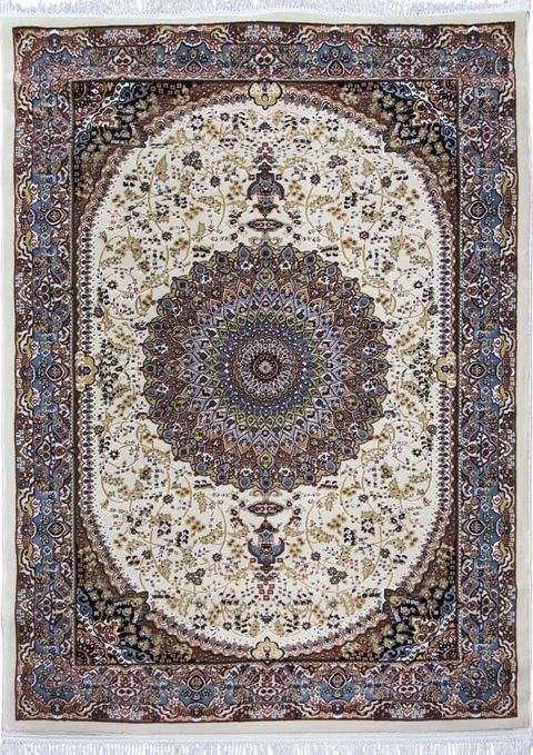 Ковер d205 - CREAM-BLUE - Прямоугольник - коллекция SHAHREZA