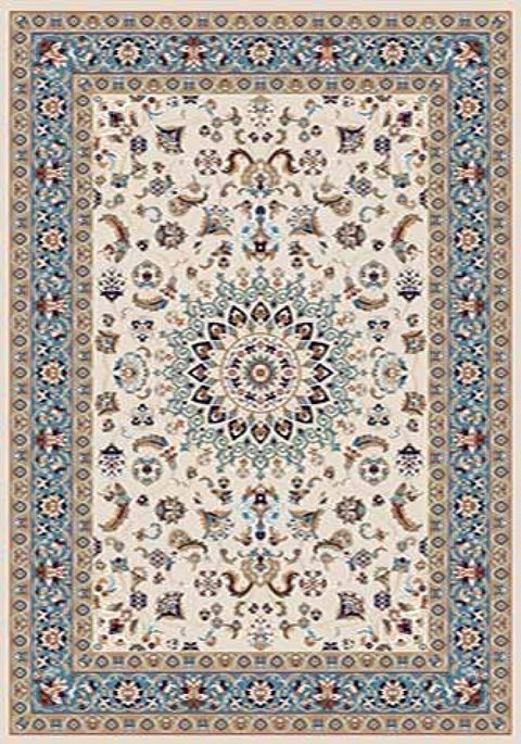 Ковер d210 - CREAM-BLUE - Прямоугольник - коллекция SHAHREZA