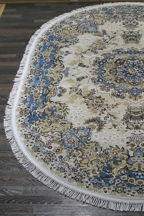 Ковер d211 - CREAM-BLUE - Овал - коллекция SHAHREZA