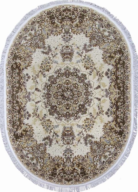 Ковер d211 - CREAM-BROWN - Овал - коллекция SHAHREZA